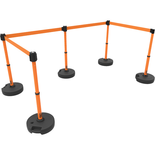 Ensemble de cinq montants pour barri&egrave;re PLUS, Plastique, 42" h, Ruban Orange, Longueur du ruban 15' Auto Electric Service Ltd.