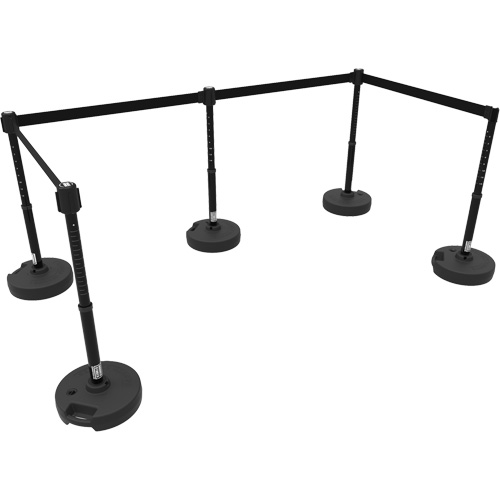 Ensemble de cinq montants pour barri&egrave;re PLUS, Plastique, 42" h, Ruban Noir, Longueur du ruban 15' Auto Electric Service Ltd.