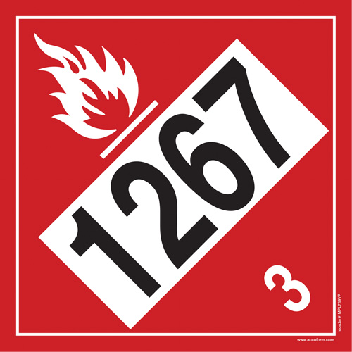 1267 Petroleum Crude Oil Flammable Liquid TDG Placard, Plastic Auto Electric Service Ltd.