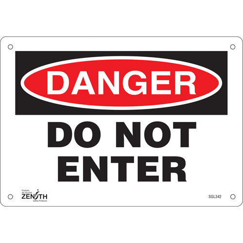 "Do Not Enter" Sign, 7" x 10", Plastic, English Auto Electric Service Ltd.