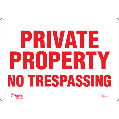 Enseigne Private Property, 7" x 10", Vinyle, Anglais Auto Electric Service Ltd.