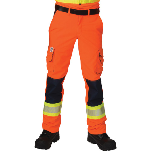 Pantalons cargo haute visibilit&eacute; antid&eacute;chirure, Polyester, 28, Orange haute visibilit&eacute; Auto Electric Service Ltd.