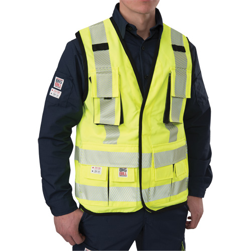 Ripstop Surveyor's Vest, High Visibility Lime-Yellow, Small, Polyester Auto Electric Service Ltd.