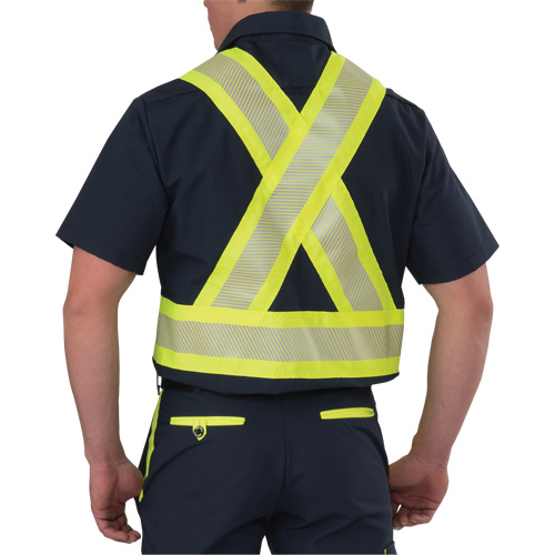Ripstop High Visibility Short Sleeved Shirt, Polyester, Medium (Tall), Navy Blue Auto Electric Service Ltd.