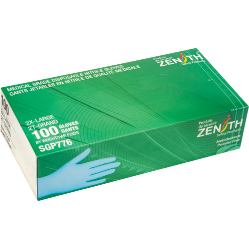 Gants jetables de calibre m&eacute;dical r&eacute;sistants &agrave; la perforation, 2T-Grand, Nitrile, 4,5 mils, Sans poudre, Bleu, Classe 2 Auto Electric Service Ltd.