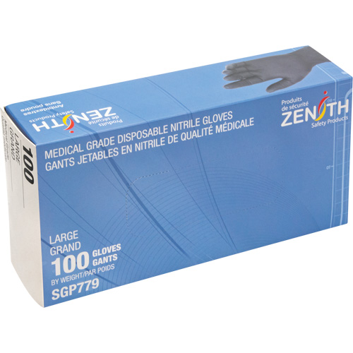 Gants jetables de calibre m&eacute;dical r&eacute;sistants &agrave; la perforation, Grand, Nitrile, 5 mils, Sans poudre, Noir, Classe 2 Auto Electric Service Ltd.