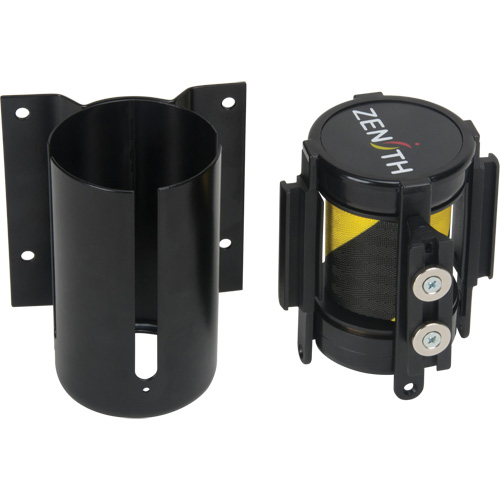 Wall Mount Barrier with Magnetic Tape, Steel, Screw Mount, 7', Black and Yellow Tape Auto Electric Service Ltd.