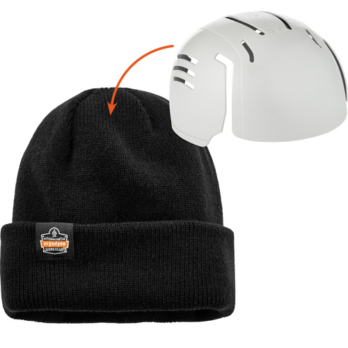 Tuque en tricot c&ocirc;tel&eacute; avec fermeture &agrave; glissi&egrave;re et casque antichoc &agrave; ins&eacute;rer N-Ferno, Taille unique, Noir Auto Electric Service Ltd.