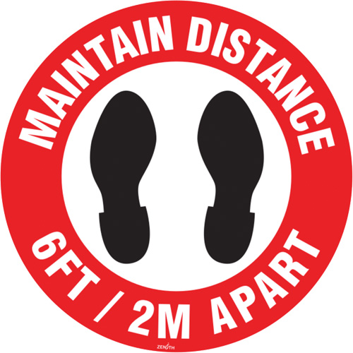 "Maintain Distance" Floor Sign, Adhesive, English with Pictogram Auto Electric Service Ltd.