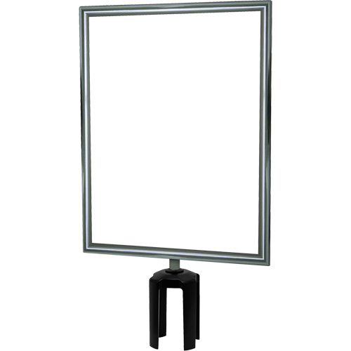 Heavy-Duty Vertical Sign Holder with Tensabarrier&reg; Post Adapter, Polished Chrome Auto Electric Service Ltd.