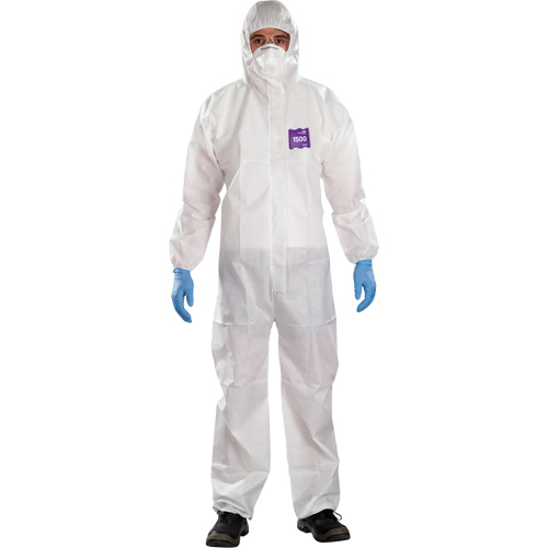 Alphatec Microchem Coveralls with Collar, Large, White, SMS Auto Electric Service Ltd.