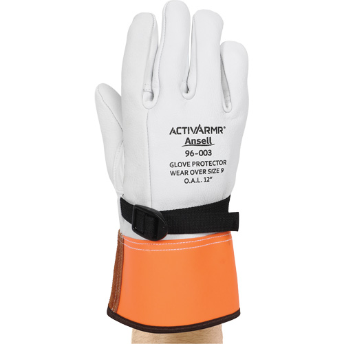 96-003 High Voltage Leather Protector Gloves, Size 10, 12" L Auto Electric Service Ltd.