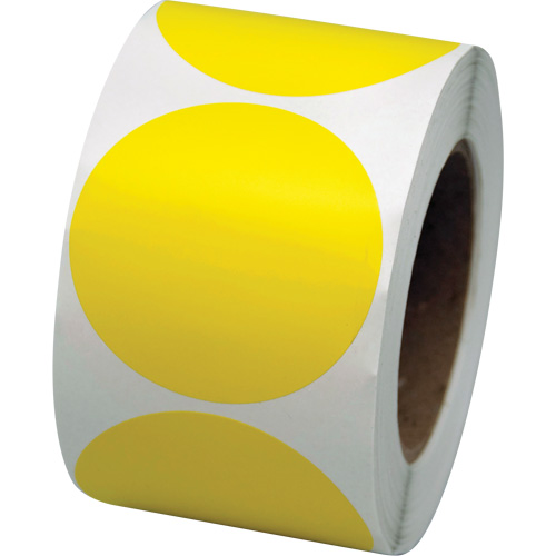 Coloured Marking Dots, Circle, 3" L x 3" W, Yellow, Vinyl Auto Electric Service Ltd.
