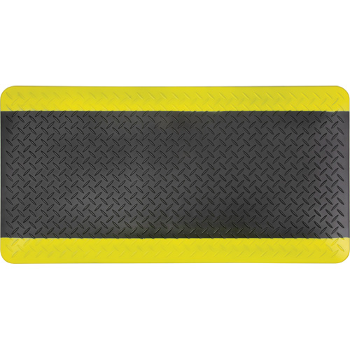 Tapis antifatigue, Losange, 1-2/3' x 3-1/4' x 3/4", Noir/Jaune, Polyur&eacute;thane Auto Electric Service Ltd.