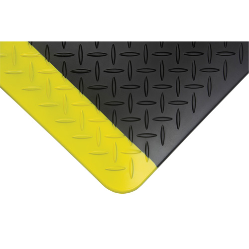 Tapis antifatigue, Losange, 1-2/3' x 3-1/4' x 3/4", Noir/Jaune, Polyur&eacute;thane Auto Electric Service Ltd.