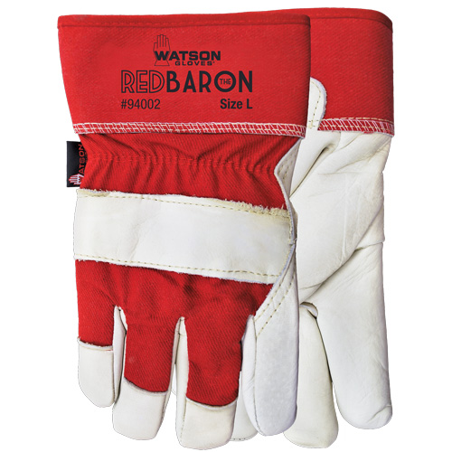 Gants d'ajusteur Red Baron, Grand, Paume en Cuir fleur de vache, Doublure en Tissu-laine Auto Electric Service Ltd.