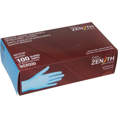Gants tactiles jetables de calibre m&eacute;dical, T-Grand, Nitrile/vinyle, 4,5 mils, Sans poudre, Bleu, Classe 2 Auto Electric Service Ltd.