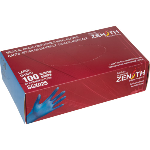 Gants jetables de calibre m&eacute;dical, Petit, Vinyle, 4,5 mils, Sans poudre, Bleu, Classe 2 Auto Electric Service Ltd.