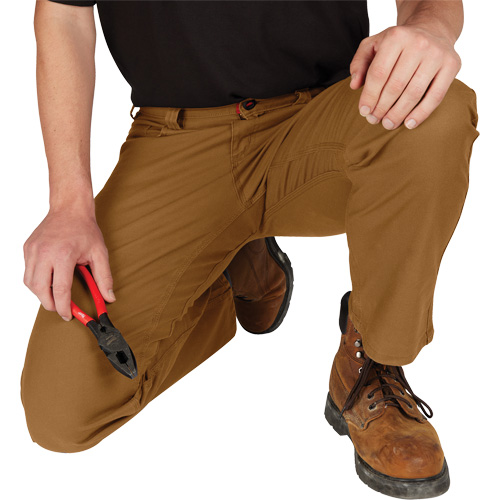 Pantalon de travail flexible et robuste, Poly-coton/Spandex, Khaki, Taille 32, Entrejambe 32 Auto Electric Service Ltd.