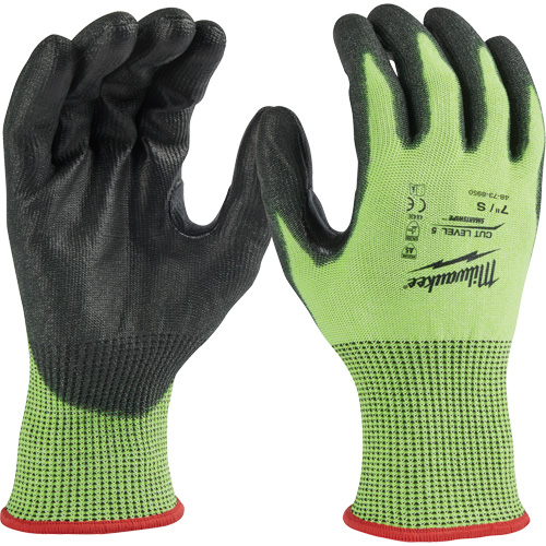 Gants &agrave; haute visibilit&eacute; enduits par trempage, Taille Petit, Calibre 15, Rev&ecirc;tement Polyur&eacute;thane, Enveloppe en Poly&eacute;thyl&egrave;ne, ASTM ANSI niveau A5 Auto Electric Service Ltd.