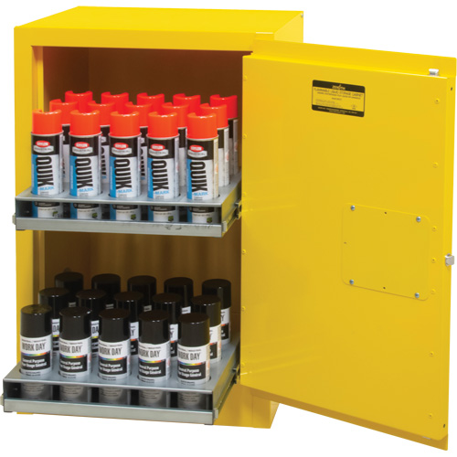 Flammable Aerosol Storage Cabinet, 12 gal., 1 Door, 23" W x 35" H x 18" D Auto Electric Service Ltd.