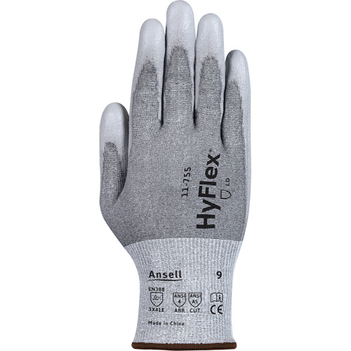 Gants r&eacute;sistants aux coupures 11-755  Hyflex, Taille 6, Calibre 18, Rev&ecirc;tement Polyur&eacute;thane, Enveloppe en Polyester/PEHP/Tungst&egrave;ne/Spandex, ASTM ANSI niveau A5/EN 388 niveau E Auto Electric Service Ltd.