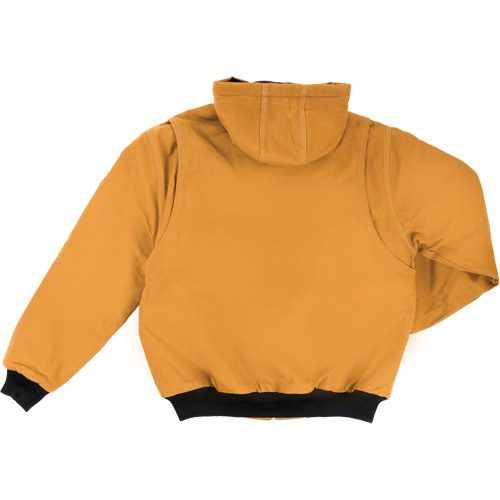 Blouson d'aviateur en toile lourde avec capuchon, Hommes, Moyen (grande taille), Brun Auto Electric Service Ltd.