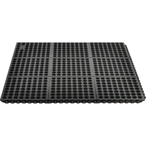 Cushion-Ease&reg; 550 Interlocking Anti-Fatigue Mat, Slotted, 3' x 3' x 3/4", Black, Rubber Auto Electric Service Ltd.