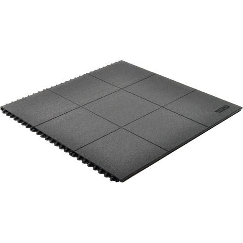Tapis antifatigue &agrave; imbrication Cushion-Ease, Rugueux, 3' x 3' x 3/4", Noir, Caoutchouc naturel Auto Electric Service Ltd.