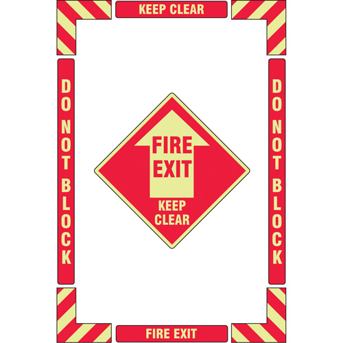 Trousse de marquage du sol ?Fire Exit? (sortie de secours), Adh&eacute;sif, Anglais avec pictogramme Auto Electric Service Ltd.