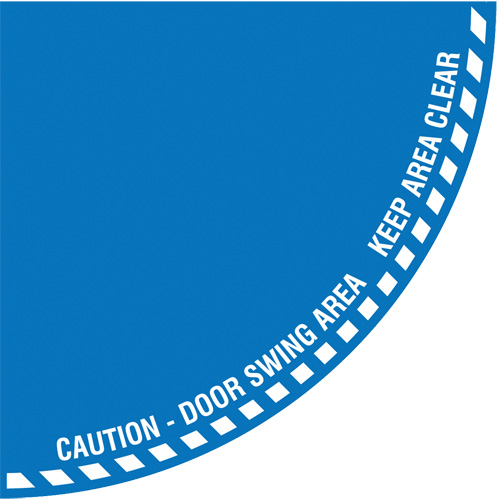Signalisation au sol ?Caution? (attention) pour porte battante en quart de cercle, Adh&eacute;sif, Anglais avec pictogramme Auto Electric Service Ltd.