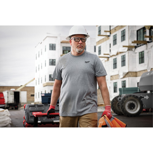 Hybrid Work Tee Shirt, Men's, Small, Grey Auto Electric Service Ltd.