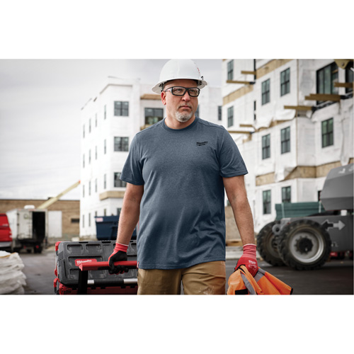 Hybrid Work Tee Shirt, Men's, Small, Blue Auto Electric Service Ltd.
