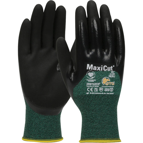 ATG MaxiCut&reg; Oil Cut-Resistant Gloves, Size Large, 15 Gauge, Nitrile Coated, Engineered Yarn Shell, ASTM ANSI Level A2/EN 388 Level 3/EN 388 Level B Auto Electric Service Ltd.