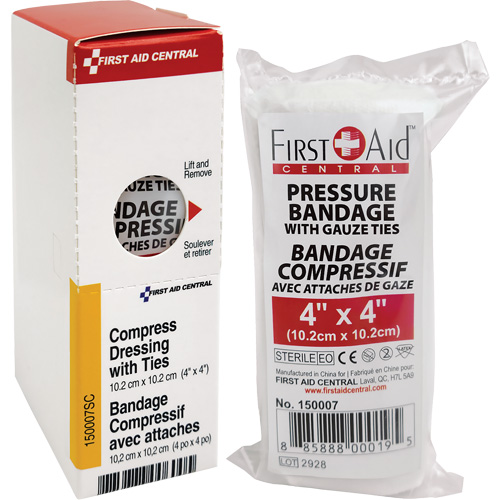 SmartCompliance&reg; Refill Compress Pressure Bandage with Ties, 4" L x 4" W Auto Electric Service Ltd.