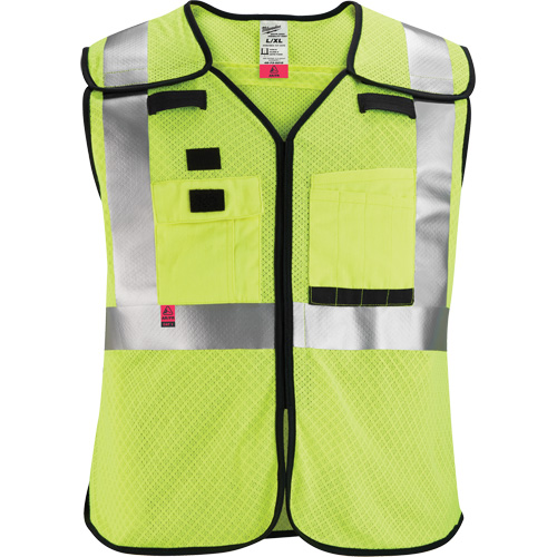 Gilet de s&eacute;curit&eacute; &agrave; maille d&eacute;tachable, Noir/Jaune lime haute visibilit&eacute;, Moyen/Petit Auto Electric Service Ltd.