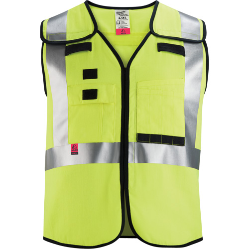 Breakaway Mesh Safety Vest, Black/High Visibility Lime-Yellow, Medium/Small Auto Electric Service Ltd.