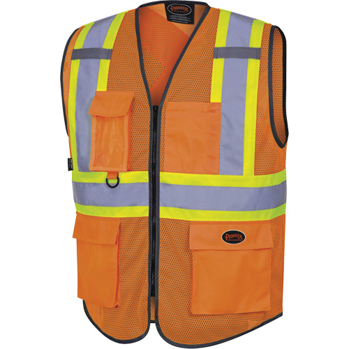 6960 Front Mesh Safety Vest, High Visibility Orange, Medium, Polyester Auto Electric Service Ltd.