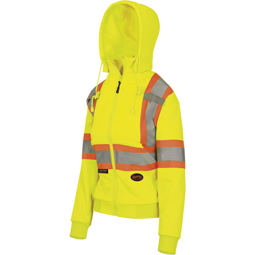 6925W Chandail &agrave; capuche avec fermeture &eacute;clair pour femme, T-petit, Jaune haute visibilit&eacute; Auto Electric Service Ltd.