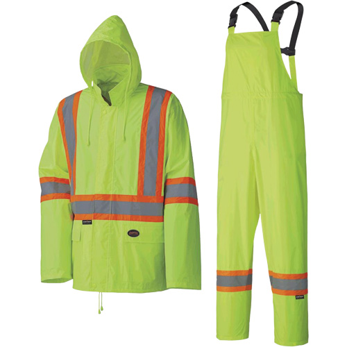 5599 Combinaison de pluie imperm&eacute;able et l&eacute;g&egrave;re, Polyester/PVC, T-petit, Jaune lime haute visibilit&eacute; Auto Electric Service Ltd.
