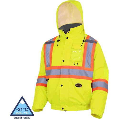 5033 Waterproof Winter Quilted Safety Bomber Jacket, Polyester, High Visibility Lime-Yellow, Small Auto Electric Service Ltd.