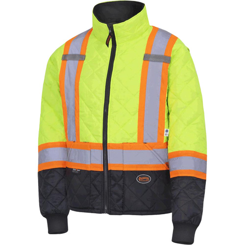 5016 Manteau matelass&eacute; pour cong&eacute;lateur, Polyester, Noir/Jaune lime haute visibilit&eacute;, T-petit Auto Electric Service Ltd.