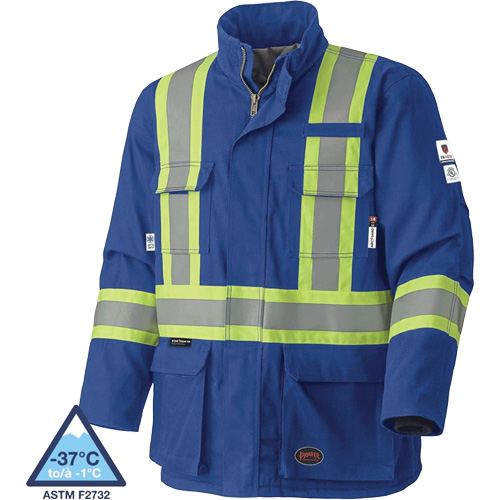 5523 Manteau de s&eacute;curit&eacute; ignifuge, Petit, Bleu royal, 58 cal/cm² Auto Electric Service Ltd.