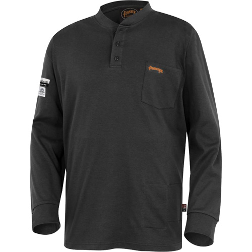 332 Chandail Henley en tricot interlock ignifuge, Petit, Noir Auto Electric Service Ltd.