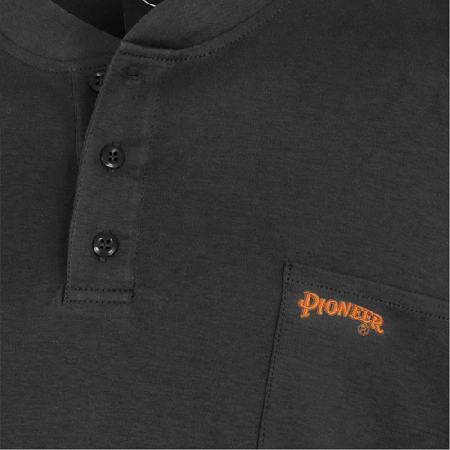 332 Chandail Henley en tricot interlock ignifuge, Petit, Noir Auto Electric Service Ltd.