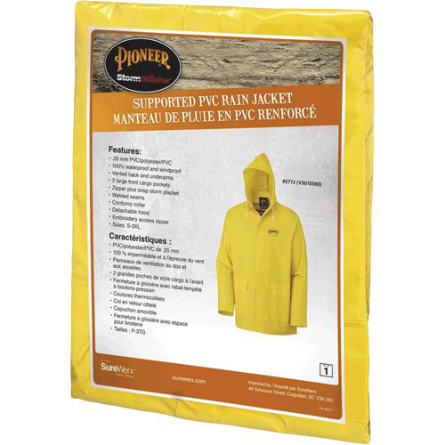 577J Rain Jacket, Polyester/PVC, Small, Yellow Auto Electric Service Ltd.