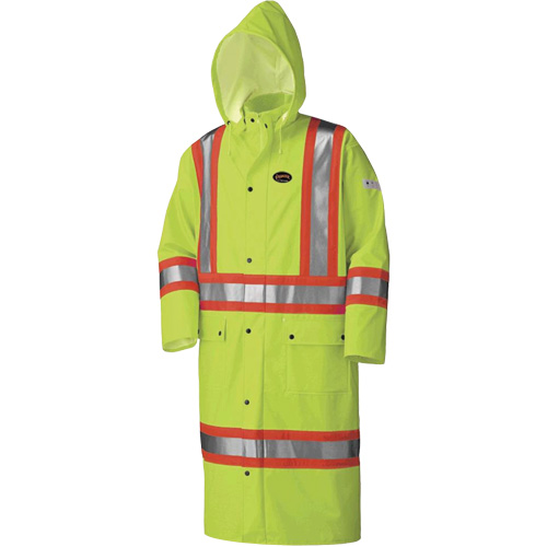 5897 Manteau long imperm&eacute;able et ignifuge, Grand, Jaune lime haute visibilit&eacute; Auto Electric Service Ltd.
