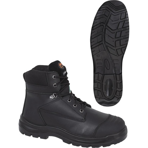 1025 Bottes de travail 6" noires, Cuir, Embout Acier, Taille 10 Auto Electric Service Ltd.
