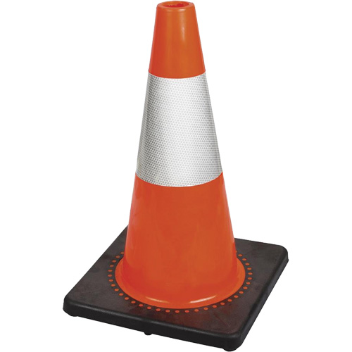 181 C&ocirc;ne de s&eacute;curit&eacute; flexible de premi&egrave;re qualit&eacute;, 18", Orange, Bande(s) r&eacute;fl&eacute;chissante(s) 6" Auto Electric Service Ltd.