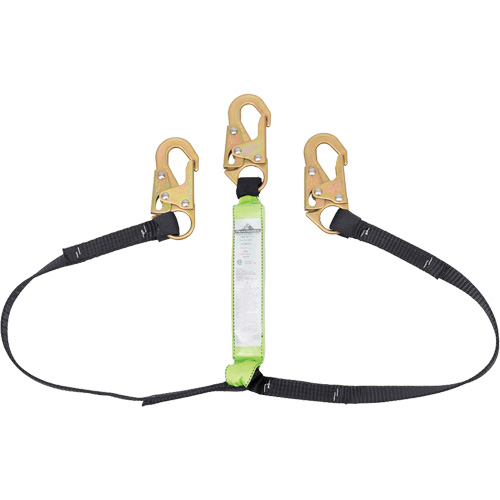 SA-64000-6 Shock Absorbing Lanyard, 6', Snap Hook Center, Snap Hook Leg Ends, Polyester Auto Electric Service Ltd.